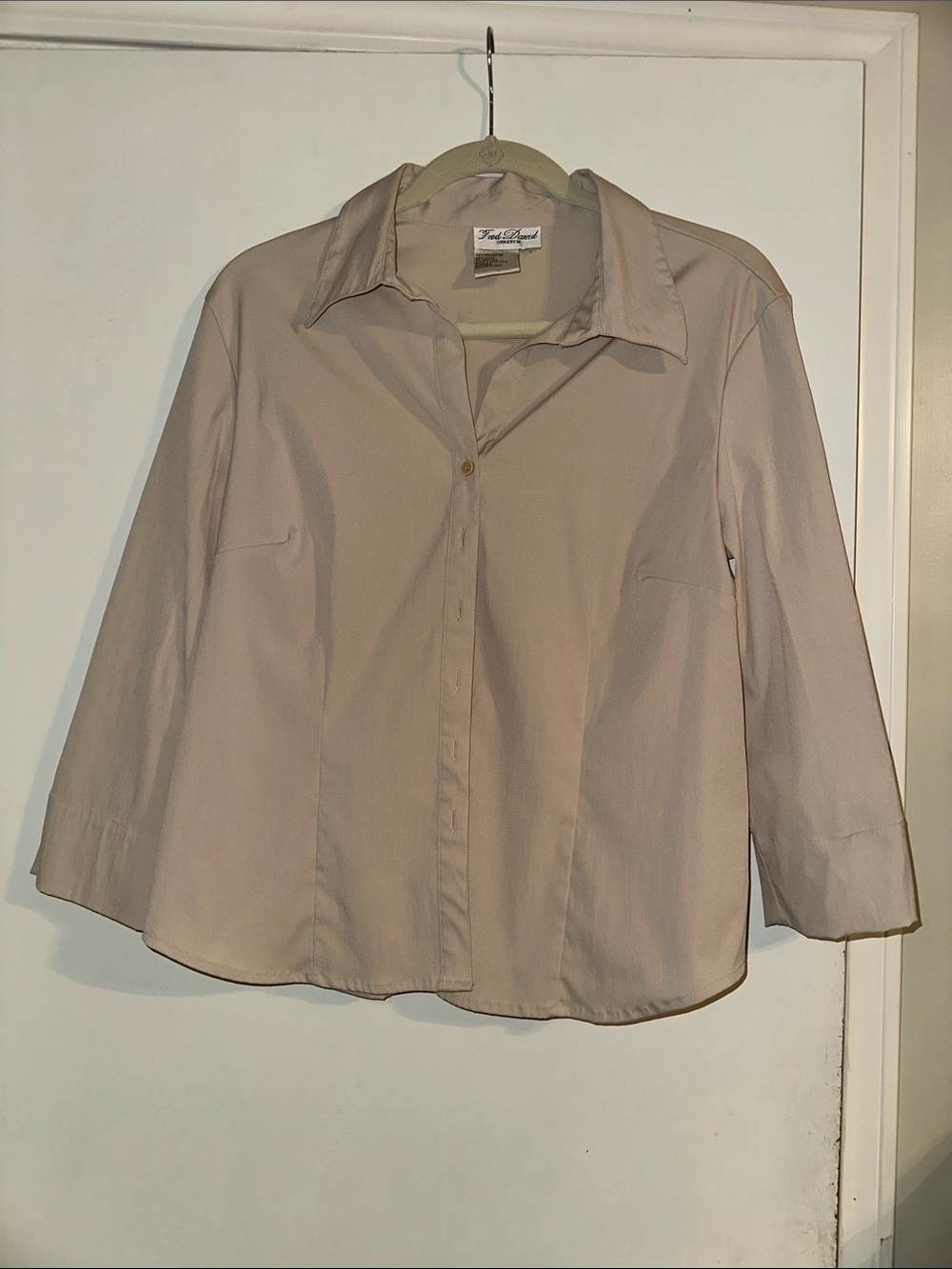 Fred David Women's Button-Front Blouse in Beige